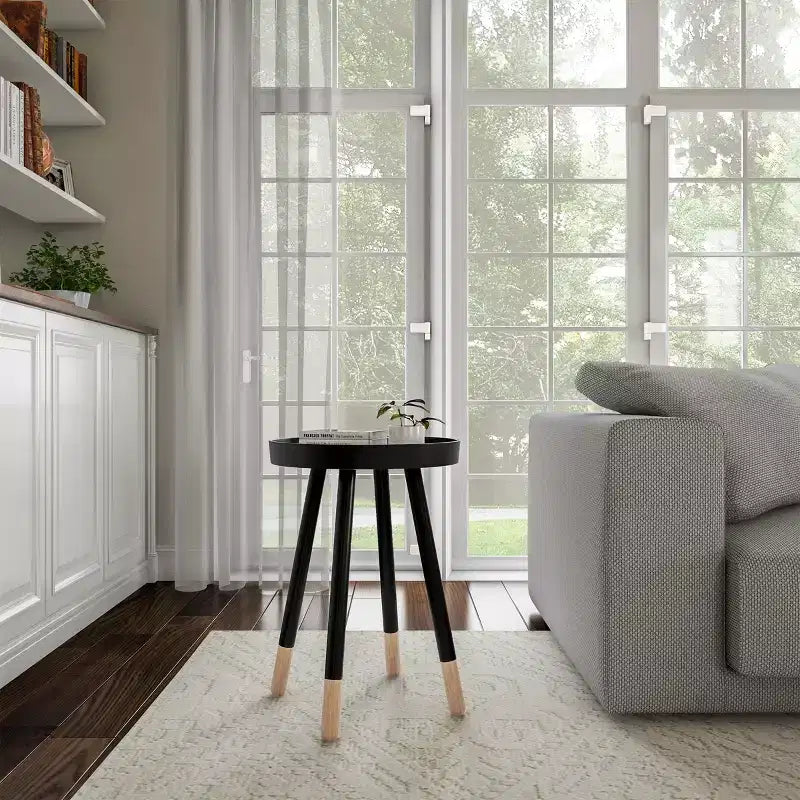 Table d'appoint ronde, meuble d'appoint moderne avec plateau pour boissons ou objets décoratifs, table d'appoint ou table de chevet