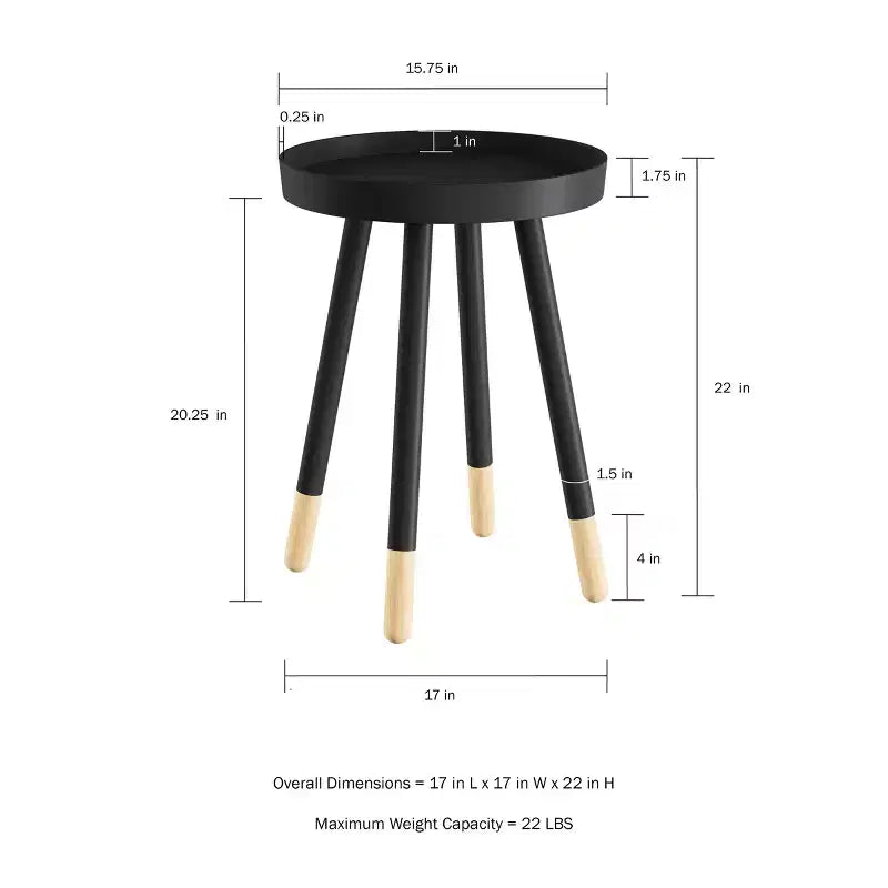 Table d'appoint ronde, meuble d'appoint moderne avec plateau pour boissons ou objets décoratifs, table d'appoint ou table de chevet