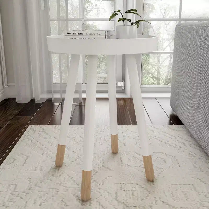 Table d'appoint ronde, meuble d'appoint moderne avec plateau pour boissons ou objets décoratifs, table d'appoint ou table de chevet