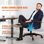 Remplacement de base de chaise de bureau, 28 po, charge statique de 2500 lb, pièce de base universelle robuste pour chaise de bureau d'ordinateur, noir + rouge