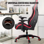 Remplacement de base de chaise de bureau, 28 po, charge statique de 2500 lb, pièce de base universelle robuste pour chaise de bureau d'ordinateur, noir + rouge