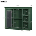Armoire à pharmacie de 35'' x 27,5'', meuble de rangement mural pour salle de bain, armoire murale de salle de bain moderne avec miroir, armoire miroir avec 6 étagères ouvertes