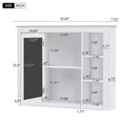 Armoire à pharmacie de 35'' x 27,5'', meuble de rangement mural pour salle de bain, armoire murale de salle de bain moderne avec miroir, armoire miroir avec 6 étagères ouvertes