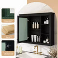 Armoire à pharmacie de 35'' x 27,5'', meuble de rangement mural pour salle de bain, armoire murale de salle de bain moderne avec miroir, armoire miroir avec 6 étagères ouvertes