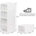 Boîte de rangement à chaussures transparente pliable et empilable avec ouverture frontale, rangement de baskets en plastique PP transparent pour placard, lot de 4