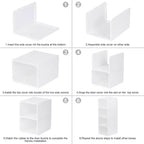 Boîte de rangement à chaussures transparente pliable et empilable avec ouverture frontale, rangement de baskets en plastique PP transparent pour placard, lot de 4