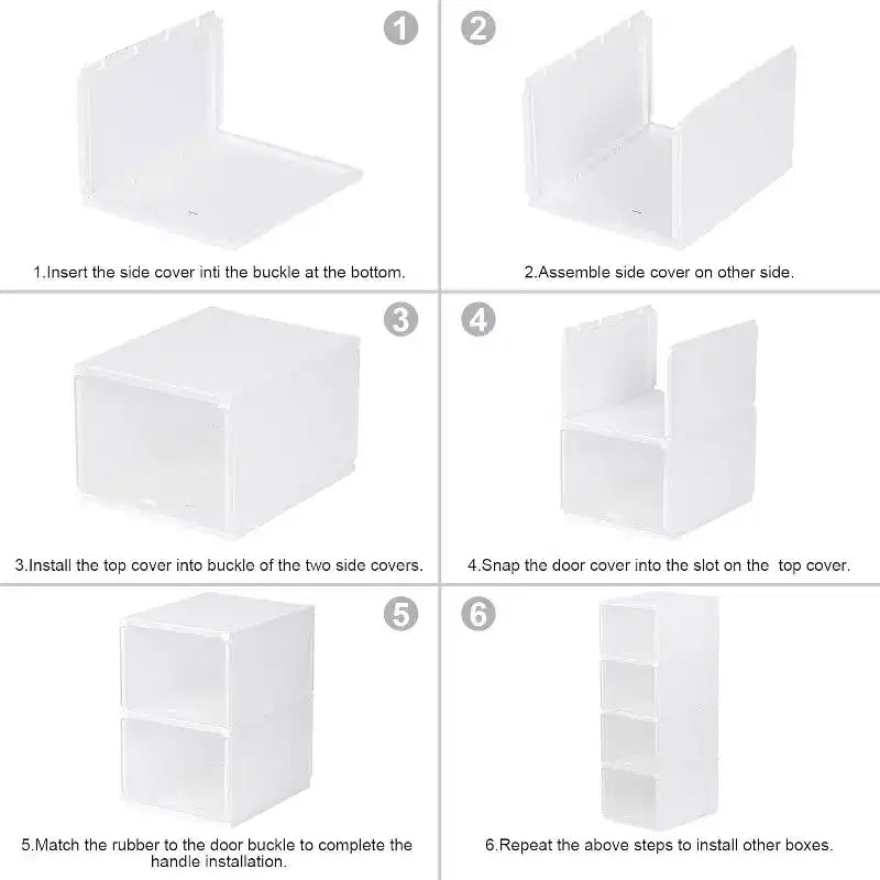 Boîte de rangement à chaussures transparente pliable et empilable avec ouverture frontale, rangement de baskets en plastique PP transparent pour placard, lot de 4