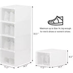 Boîte de rangement à chaussures transparente pliable et empilable avec ouverture frontale, rangement de baskets en plastique PP transparent pour placard, lot de 4