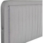 Lit rembourré Queen Size, tête de lit capitonnée réglable 43,5''/ 47,5'', 2 tiroirs, rangement pour chambre à coucher, beige