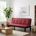 MAYEERTY 62.99 Faux Suede Convertible Futon Sofa Bed, 5-Position Adjustable Backrest Twin Sleeper Couch