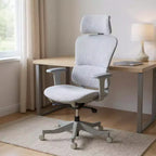 Lot de 2 chaises de bureau grises réglables en hauteur, pivotantes et à roulettes
