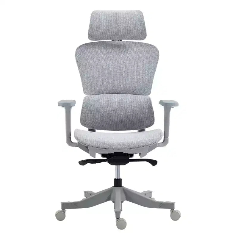 Lot de 2 chaises de bureau grises réglables en hauteur, pivotantes et à roulettes