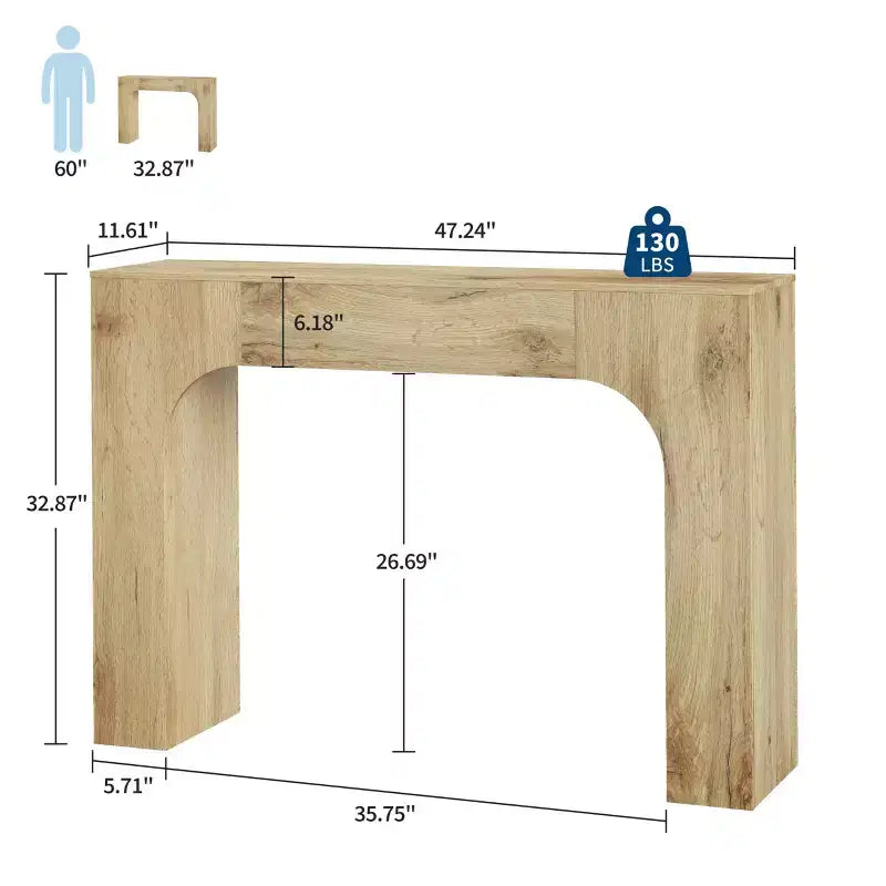 Console rustique de ferme - Table d'entrée étroite en bois derrière le canapé, Meuble de couloir rustique et fin pour salons, vestibules et appartements
