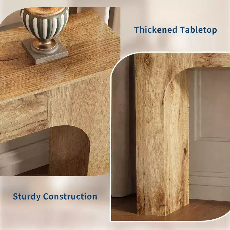 Console rustique de ferme - Table d'entrée étroite en bois derrière le canapé, Meuble de couloir rustique et fin pour salons, vestibules et appartements