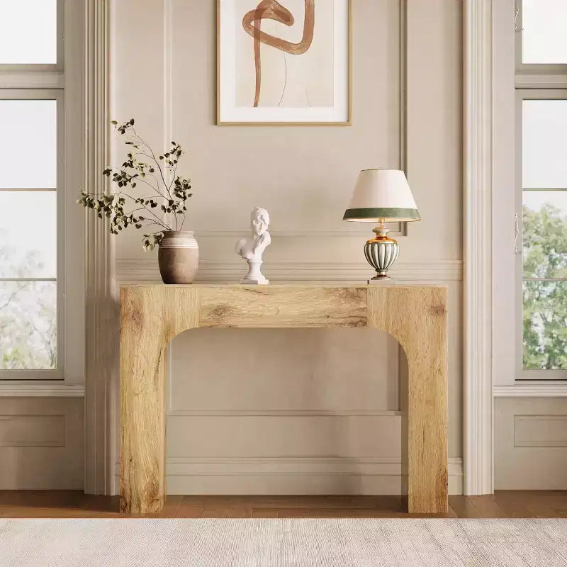 Console rustique de ferme - Table d'entrée étroite en bois derrière le canapé, Meuble de couloir rustique et fin pour salons, vestibules et appartements