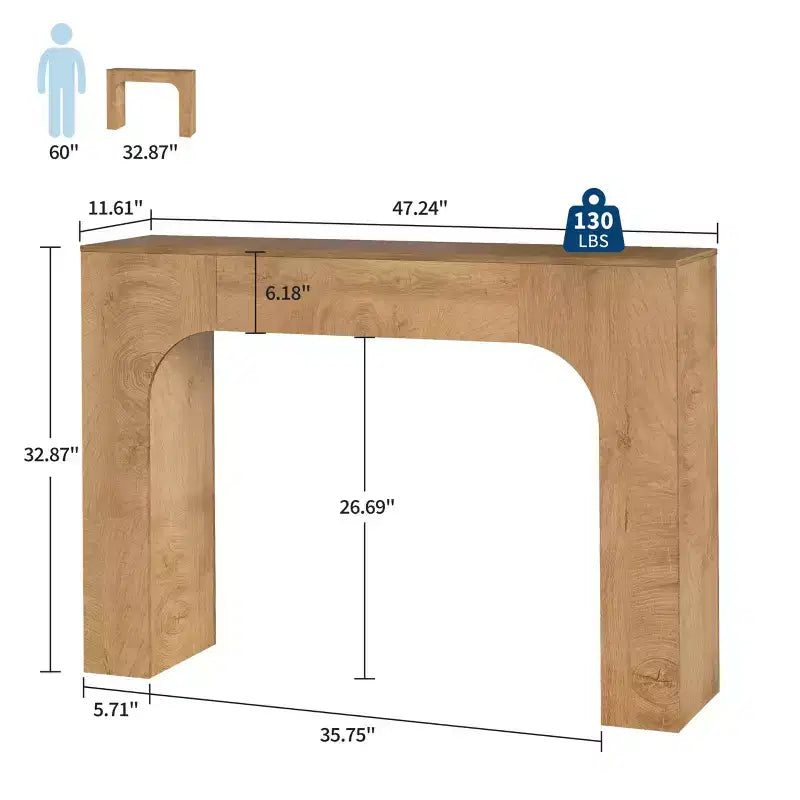 Console rustique de ferme - Table d'entrée étroite en bois derrière le canapé, Meuble de couloir rustique et fin pour salons, vestibules et appartements