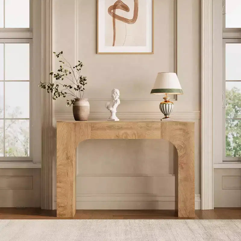 Console rustique de ferme - Table d'entrée étroite en bois derrière le canapé, Meuble de couloir rustique et fin pour salons, vestibules et appartements