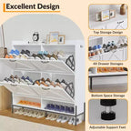 Meuble à chaussures avec 4 tiroirs basculants Meuble de rangement à chaussures dissimulé avec rangement ouvert pour l'entrée, le couloir, la chambre à coucher Organiseur de chaussures
