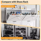 Meuble à chaussures avec 4 tiroirs basculants Meuble de rangement à chaussures dissimulé avec rangement ouvert pour l'entrée, le couloir, la chambre à coucher Organiseur de chaussures