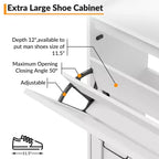 Meuble à chaussures avec 4 tiroirs basculants Meuble de rangement à chaussures dissimulé avec rangement ouvert pour l'entrée, le couloir, la chambre à coucher Organiseur de chaussures