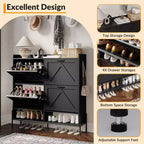 Meuble à chaussures avec 4 tiroirs basculants Meuble de rangement à chaussures dissimulé avec rangement ouvert pour l'entrée, le couloir, la chambre à coucher Organiseur de chaussures
