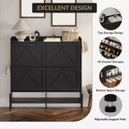 Meuble à chaussures avec 4 tiroirs basculants Meuble de rangement à chaussures dissimulé avec rangement ouvert pour l'entrée, le couloir, la chambre à coucher Organiseur de chaussures