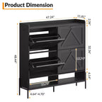 Meuble à chaussures avec 4 tiroirs basculants Meuble de rangement à chaussures dissimulé avec rangement ouvert pour l'entrée, le couloir, la chambre à coucher Organiseur de chaussures
