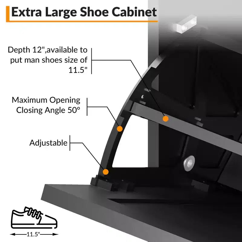 Meuble à chaussures avec 4 tiroirs basculants Meuble de rangement à chaussures dissimulé avec rangement ouvert pour l'entrée, le couloir, la chambre à coucher Organiseur de chaussures