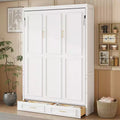 Merax Elegant Full Size Murphy Bed with 2 Drawers, Beige