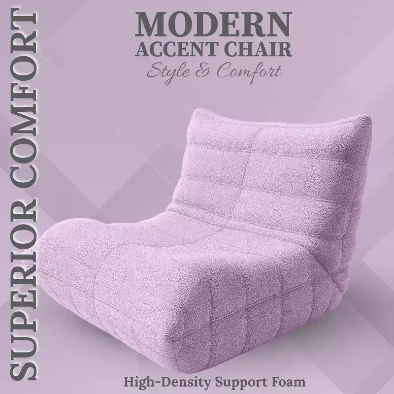 Fauteuil d'appoint moderne pour salon, fauteuil rembourré confortable avec coussin haute densité, chaise pour chambre, appartement - Rose Teddy