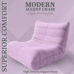 Fauteuil d'appoint moderne pour salon, fauteuil rembourré confortable avec coussin haute densité, chaise pour chambre, appartement - Rose Teddy