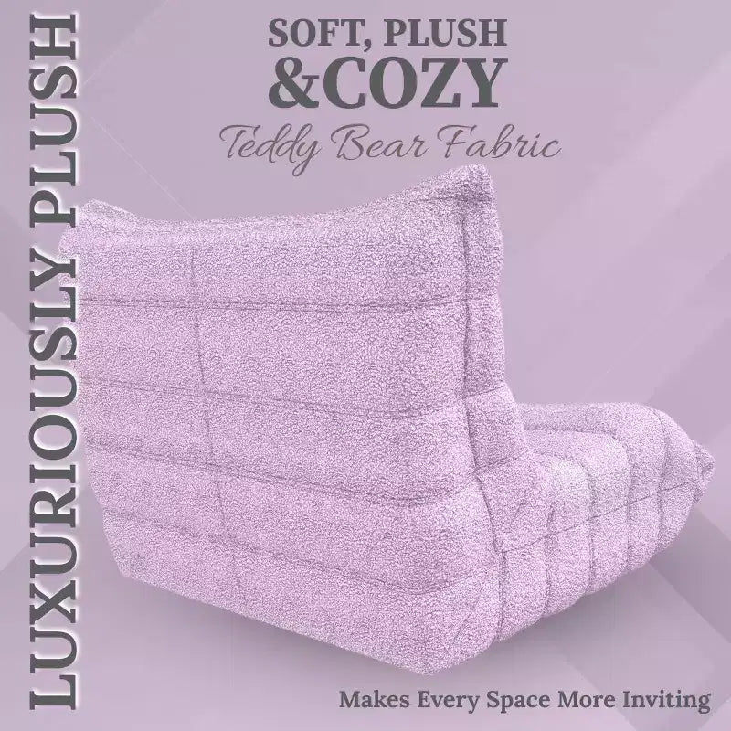 Fauteuil d'appoint moderne pour salon, fauteuil rembourré confortable avec coussin haute densité, chaise pour chambre, appartement - Rose Teddy