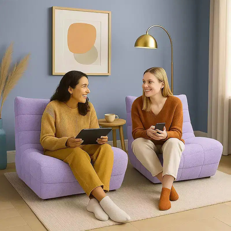 Fauteuil d'appoint moderne pour salon, fauteuil rembourré confortable avec coussin haute densité, chaise pour chambre, appartement - Rose Teddy