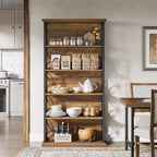 Étagère à 6 niveaux, bibliothèque de 180 cm de haut avec cadre en métal, étagères de rangement ouvertes autoportantes pour bureau, salon, chambre à coucher