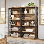 Étagère à 6 niveaux, bibliothèque de 180 cm de haut avec cadre en métal, étagères de rangement ouvertes autoportantes pour bureau, salon, chambre à coucher