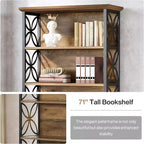 Étagère à 6 niveaux, bibliothèque de 180 cm de haut avec cadre en métal, étagères de rangement ouvertes autoportantes pour bureau, salon, chambre à coucher