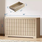 Commode cannelée pour chambre à coucher avec 8 tiroirs, commode de rangement, meuble TV en bois, organisateur de garde-robe en bois avec grand espace de rangement