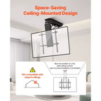 Support de plafond motorisé pour téléviseur, support mural pour téléviseur de 32 à 70 pouces, support de plafond électrique réglable pour téléviseur, support de télévision motorisé rabattable, noir