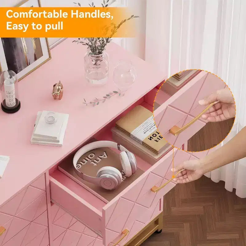 Commode moderne pour chambre à coucher avec 8 tiroirs, commode de meuble TV pour salon, couloir, entrée