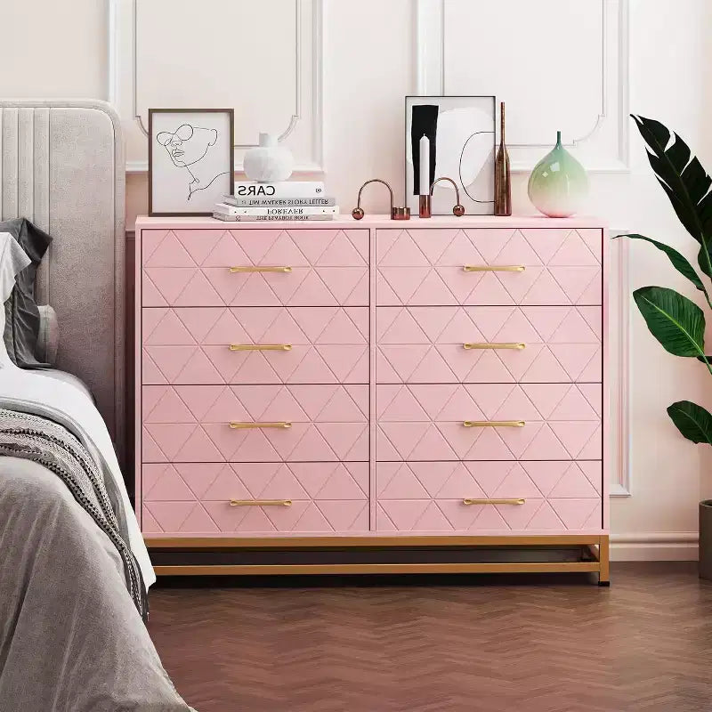 Commode moderne pour chambre à coucher avec 8 tiroirs, commode de meuble TV pour salon, couloir, entrée