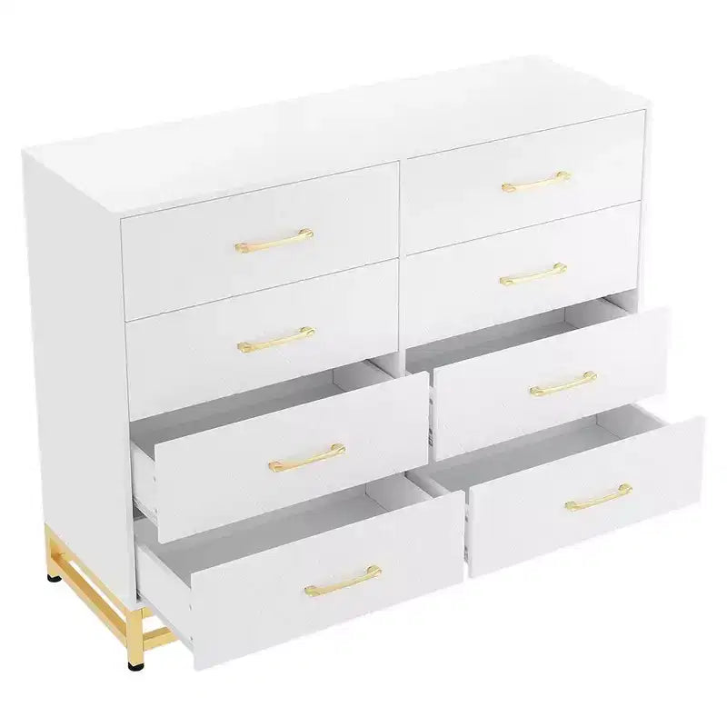 Commode moderne pour chambre à coucher avec 8 tiroirs, commode de meuble TV pour salon, couloir, entrée