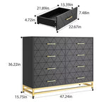 Commode moderne pour chambre à coucher avec 8 tiroirs, commode de meuble TV pour salon, couloir, entrée