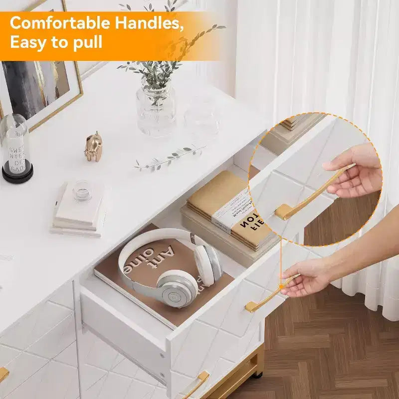 Commode moderne pour chambre à coucher avec 8 tiroirs, commode de meuble TV pour salon, couloir, entrée