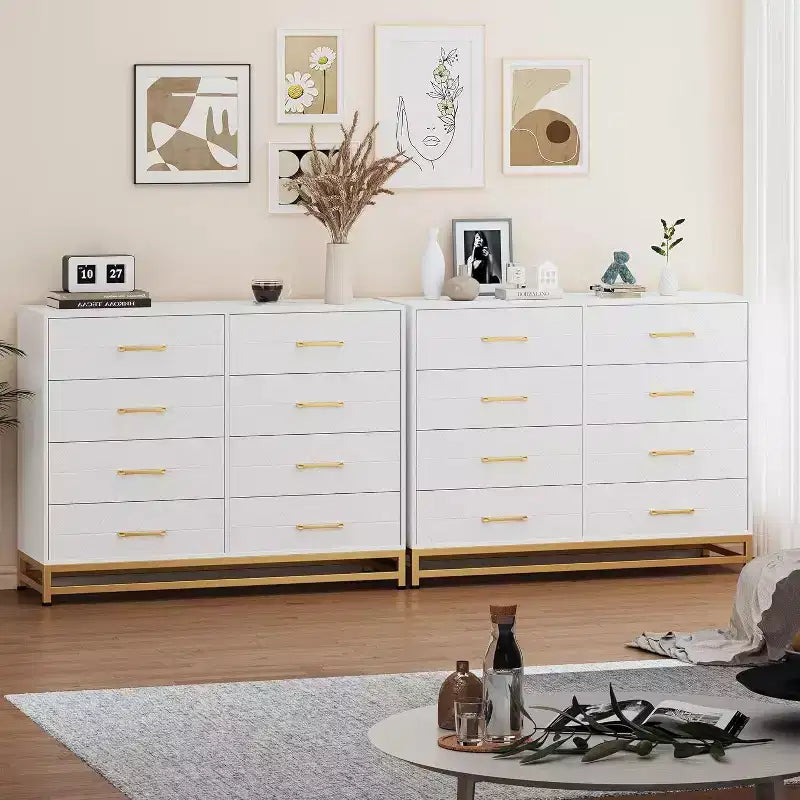 Commode moderne pour chambre à coucher avec 8 tiroirs, commode de meuble TV pour salon, couloir, entrée