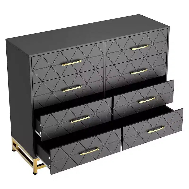 Commode moderne pour chambre à coucher avec 8 tiroirs, commode de meuble TV pour salon, couloir, entrée