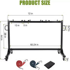 Chariot de rangement pour chaises pliantes avec hauteur réglable, roues verrouillables en PVC, housse incluse, cadre en métal robuste, peut contenir jusqu'à 42 chaises