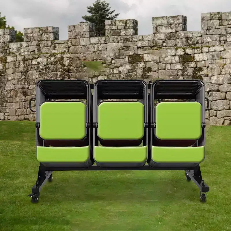 Chariot de rangement pour chaises pliantes avec hauteur réglable, roues verrouillables en PVC, housse incluse, cadre en métal robuste, peut contenir jusqu'à 42 chaises