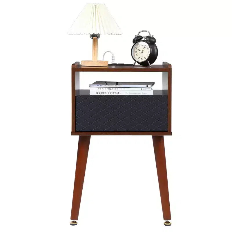 Table de chevet moderne, Table d'appoint en bois, Petite table d'appoint, Table de chevet avec tiroirs de rangement pour chambre, salon, bureau