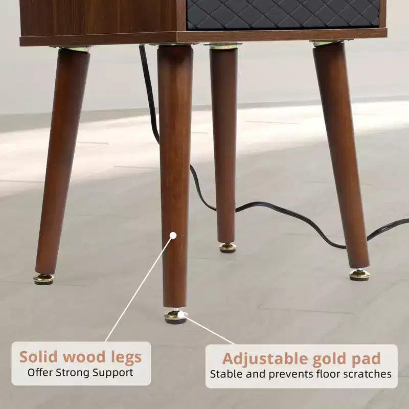 Table de chevet moderne, Table d'appoint en bois, Petite table d'appoint, Table de chevet avec tiroirs de rangement pour chambre, salon, bureau