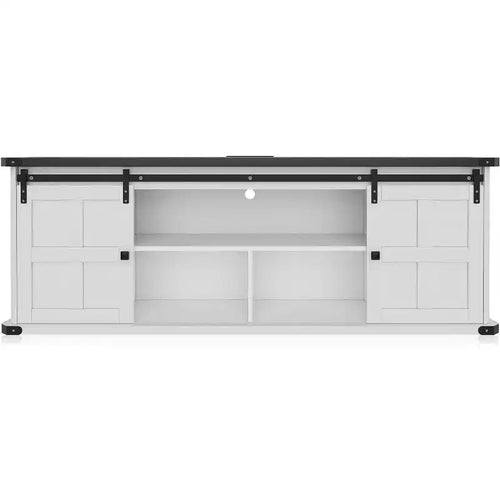 70 TV Stand for 75 Inch TVs, Entertainment Center and Media Furniture with Sliding Barn Doors & Storage Cabinets, Modern TV Console Table